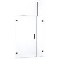 Maxaro Diamond Douchedeur | 115 cm Zwart chroom Helder glas Draaideur