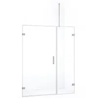 Maxaro Diamond Douchedeur | 155 cm Rvs Helder glas Draaideur | Douchedeur glas | Glazen Douchedeur | Nisdeur Douche