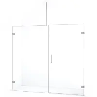 Maxaro Diamond Douchedeur | 195 cm Rvs Helder glas Draaideur | Douchedeur glas | Glazen Douchedeur | Nisdeur Douchewand