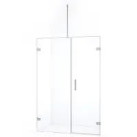 Maxaro Diamond Douchedeur | 135 cm Chroom Helder glas Draaideur | Douchedeur glas | Glazen Douchedeur | Nisdeur Douche