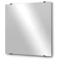 Maxaro Badkamerspiegel Solo 70x60cm - Spiegelhouders Rond Koper - Badkamer Spiegel | Grote Spiegel Badkamer | Luxe Design Spiegel