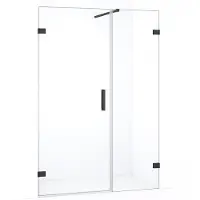 Maxaro Diamond Douchedeur | 125 cm Zwart chroom Helder glas Draaideur
