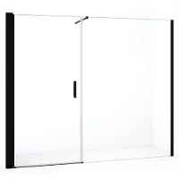 Maxaro Diamond Douchedeur 230cm Mat Zwart Helder Glas Draaideur Douchedeur | Glazen Douchedeur | Nisdeur Douche