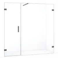 Maxaro Diamond Douchedeur | 185 cm Zwart metaal Helder glas Draaideur