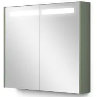 Maxaro Spiegelkast Met Verlichting Modulo 80x70cm Saliegroen Badkamer Spiegelkast | Spiegelkast Badkamer | Spiegelkast met Verlichting