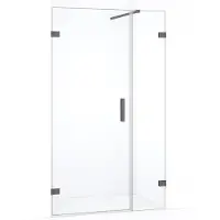 Maxaro Diamond Douchedeur | 115 cm Zwart metaal Helder glas Draaideur
