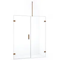 Maxaro Diamond Douchedeur | 145 cm Koper Helder glas Draaideur | Douchedeur glas | Glazen Douchedeur | Nisdeur Douche