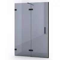 Maxaro Diamond Douchedeur | 120 cm Mat zwart Rookglas Draaideur | Douchedeur glas | Glazen Douchedeur | Nisdeur Douche