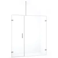 Maxaro Diamond Douchedeur | 165 cm Rvs Helder glas Draaideur | Douchedeur glas | Glazen Douchedeur | Nisdeur Douche
