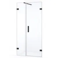 Maxaro Diamond Douchedeur | 85 cm Zwart chroom Helder glas Draaideur