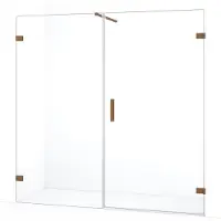 Maxaro Diamond Douchedeur | 185 cm Koper Helder glas Draaideur | Douchedeur glas | Glazen Douchedeur | Nisdeur Douchewand