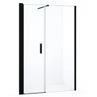 Maxaro Diamond Douchedeur | 150 cm Mat zwart Helder glas Draaideur | Douchedeur glas | Glazen Douchedeur | Nisdeur Douche