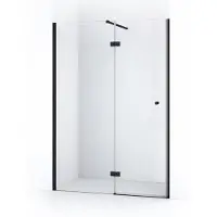 Maxaro Amber Douchedeur 150cm Mat Zwart Helder Glas Draaideur | Douchedeur glas | Glazen Douchedeur | Nisdeur Douchewand