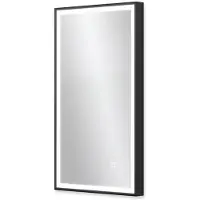 Maxaro Vivo Badkamerspiegel 70x40 cm - Spiegel met Verlichting & Verwarming - Wit - Luxe Design - Badkamer Spiegel Zwart