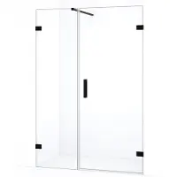 Maxaro Diamond Douchedeur | 125 cm Mat zwart Helder glas Draaideur | Douchedeur glas | Glazen Douchedeur | Nisdeur Douche
