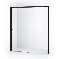 Maxaro Crystal Comfort Douchedeur 170cm Mat Zwart Helder Glas Schuifdeur | Douchedeur Schuifdeur | Schuifdeur Douche | Schuifwand douche