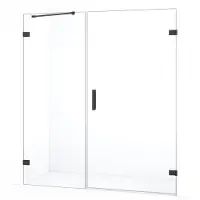 Maxaro Diamond Douchedeur | 175 cm Zwart chroom Helder glas Draaideur