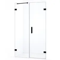 Maxaro Diamond Douchedeur | 105 cm Mat zwart Helder glas Draaideur | Douchedeur glas | Glazen Douchedeur | Nisdeur Douche