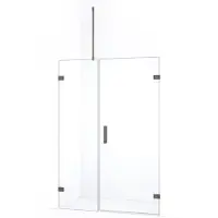 Maxaro Diamond Douchedeur | 125 cm Zwart metaal Helder glas Draaideur