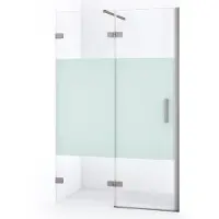 Maxaro Diamond Douchedeur | 110 cm Rvs Helder met matte strook Draaideur
