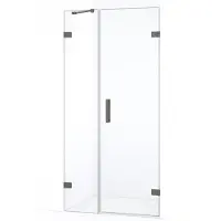 Maxaro Diamond Douchedeur | 95 cm Zwart metaal Helder glas Draaideur