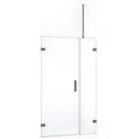 Maxaro Diamond Douchedeur | 105 cm Zwart metaal Helder glas Draaideur