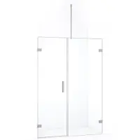 Maxaro Diamond Douchedeur | 135 cm Rvs Helder glas Draaideur | Douchedeur glas | Glazen Douchedeur | Nisdeur Douche