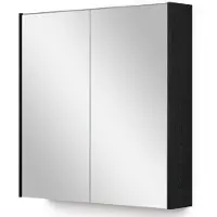 Maxaro Spiegelkast Met Verlichting Modulo 70x70cm Zwart Eiken Badkamer Spiegelkast | Spiegelkast Badkamer | Spiegelkast met Verlichting