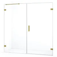 Maxaro Diamond Douchedeur | 185 cm Goud Helder glas Draaideur | Douchedeur glas | Glazen Douchedeur | Nisdeur Douchewand