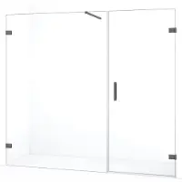 Maxaro Diamond Douchedeur | 195 cm Zwart metaal Helder glas Draaideur