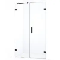 Maxaro Diamond Douchedeur | 115 cm Zwart chroom Helder glas Draaideur