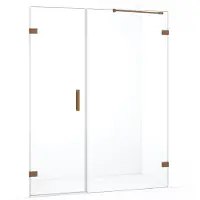 Maxaro Diamond Douchedeur | 155 cm Koper Helder glas Draaideur | Douchedeur glas | Glazen Douchedeur | Nisdeur Douche