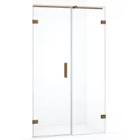 Maxaro Diamond Douchedeur | 105 cm Koper Helder glas Draaideur | Douchedeur glas | Glazen Douchedeur | Nisdeur Douche