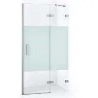 Maxaro Diamond Douchedeur | 100 cm Chroom Helder met matte strook Draaideur