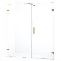 Maxaro Diamond Douchedeur | 165 cm Goud Helder glas Draaideur | Douchedeur glas | Glazen Douchedeur | Nisdeur Douchewand
