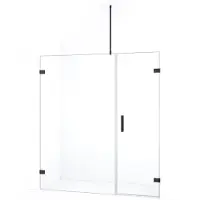 Maxaro Diamond Douchedeur | 165 cm Zwart chroom Helder glas Draaideur