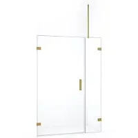 Maxaro Diamond Douchedeur | 115 cm Goud Helder glas Draaideur | Douchedeur glas | Glazen Douchedeur | Nisdeur Douche