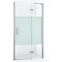 Maxaro Diamond Douchedeur | 90 cm Chroom Helder met matte strook Draaideur