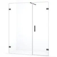 Maxaro Diamond Douchedeur | 155 cm Zwart metaal Helder glas Draaideur