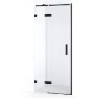 Maxaro Diamond Douchedeur 80cm Mat Zwart Helder Glas Draaideur | Douchedeur | Douchedeur Draaibaar | Douchedeur Inklapbaar