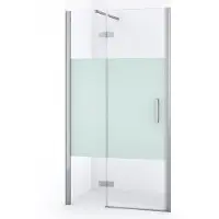 Maxaro Diamond Douchedeur | 90 cm Chroom Helder met matte strook Draaideur