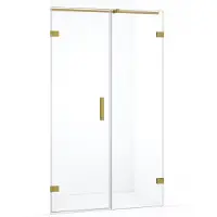 Maxaro Diamond Douchedeur | 135 cm Goud Helder glas Draaideur | Douchedeur glas | Glazen Douchedeur | Nisdeur Douche