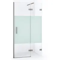 Maxaro Diamond Douchedeur | 90 cm Rvs Helder met matte strook Draaideur