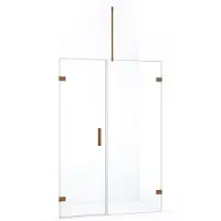 Maxaro Diamond Douchedeur | 125 cm Koper Helder glas Draaideur | Douchedeur glas | Glazen Douchedeur | Nisdeur Douche