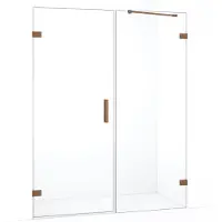 Maxaro Diamond Douchedeur | 155 cm Koper Helder glas Draaideur | Douchedeur glas | Glazen Douchedeur | Nisdeur Douche