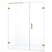 Maxaro Diamond Douchedeur | 145 cm Goud Helder glas Draaideur | Douchedeur glas | Glazen Douchedeur | Nisdeur Douche