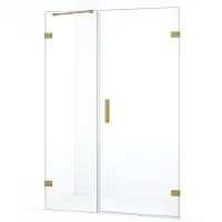 Maxaro Diamond Douchedeur 125cm Goud Helder Glas Draaideur 200cm hoog 8mm veiligheidsglas Douchedeur | Glazen Douchedeur | Nisdeur Douche