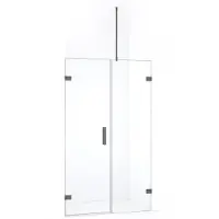 Maxaro Diamond Douchedeur | 105 cm Zwart metaal Helder glas Draaideur