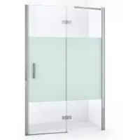 Maxaro Diamond Douchedeur | 120 cm Chroom Helder met matte strook Draaideur