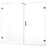 Maxaro Diamond Douchedeur | 205 cm Zwart metaal Helder glas Draaideur